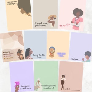 Quotables | Daily Writing Notepad | Black Girl Stationery | Black Art | Black Girl Magic | Writing Gift | Vitiligo | African American Note
