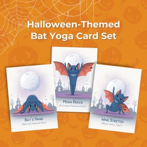 Bat Yoga Cards for Kids: Halloween Bedtime Poses (Printable PDF)