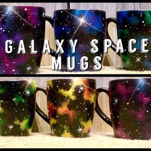 Hand Painted Galaxy Mugs | Celestial Mug | Hand Painted Mug | Custom Coffee Mug 12oz. | Galaxy Mug | Custom Space Mug | Space Galaxy