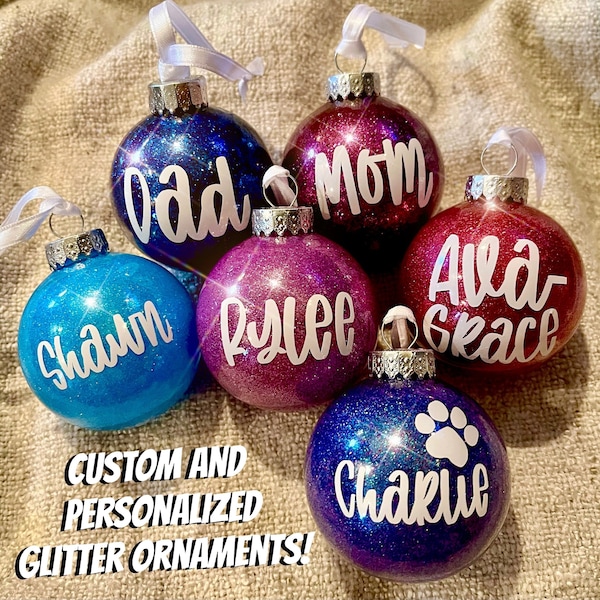 Custom Glitter Ornaments