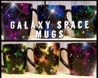 Hand Painted Galaxy Mug: Custom Celestial Coffee Mug (12oz)