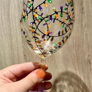 Handbemaltes Halloween-Glas: String Lights Design