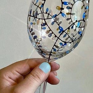 Hand Painted Hanukkah Wine Glass | Hanukkah Glass | Custom Wine Glass | Custom Hanukkah Glass