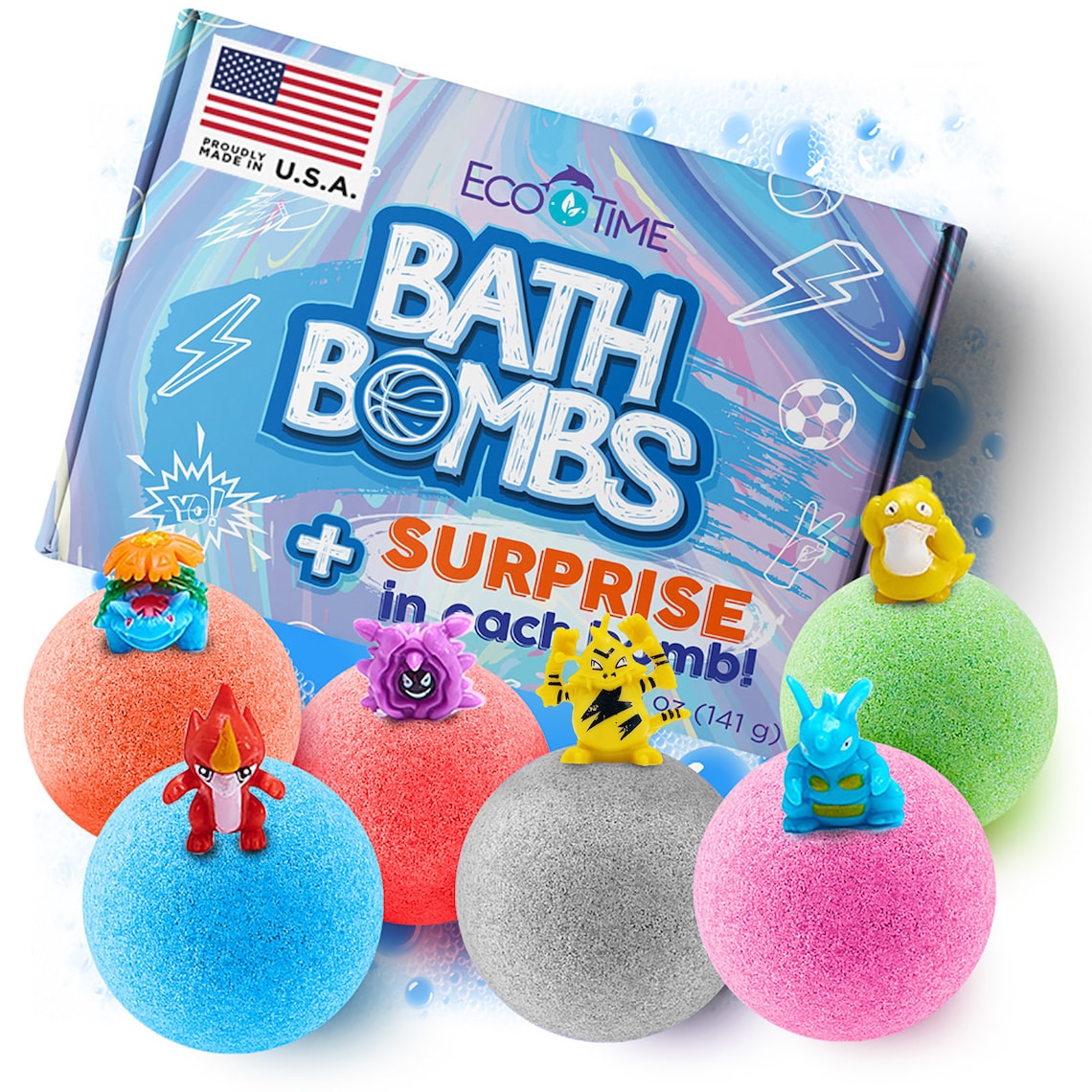 Handmade Bath Bombs with Surprise Inside Set for Boys Natural | Etsy
