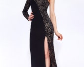 Lace panel one shoulder MAXI Dress, perfect for wedding , Nightout, Coctail party . ( Made in UK) Size 8. Beautiful dress. Long dress. Dress
