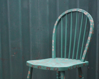 Leopard Print Wooden Chair Painted To Order