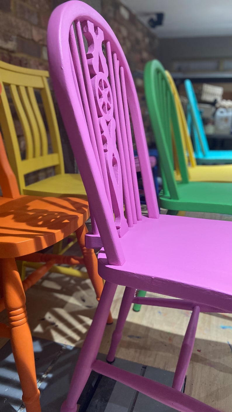 Mismatched Upcycled Painted Chairs Painted to Order Etsy UK