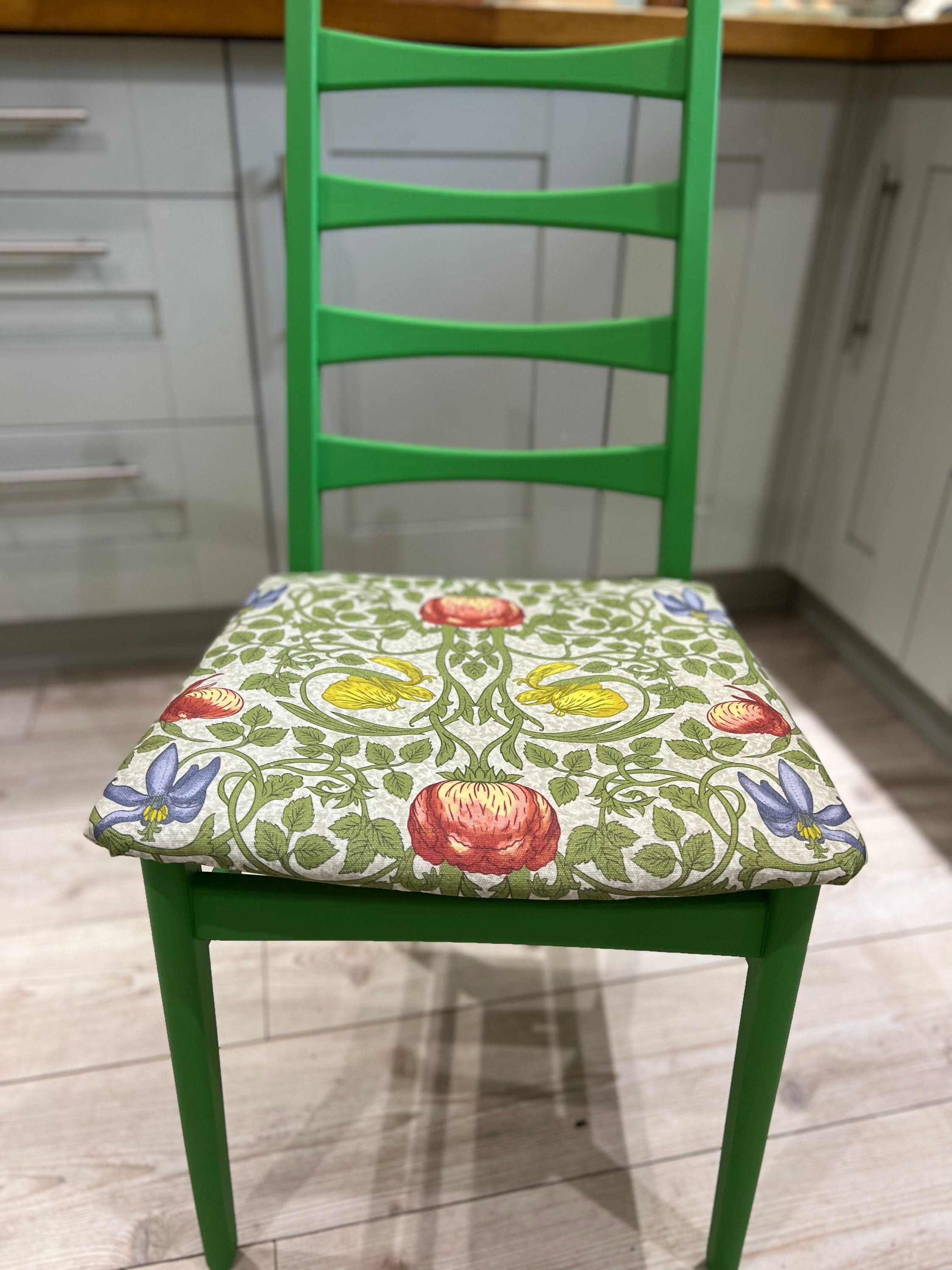 Upcycled Coloured Dining Chairs With Seat Pads Etsy UK