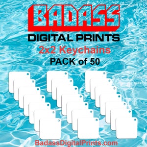 50 Pack 2"x2"  Aluminum Keychain Sublimation Photography Blanks