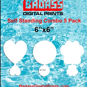 5 Pack - Combo Pack 6x6 Aluminum Self Standing Sublimation Blanks