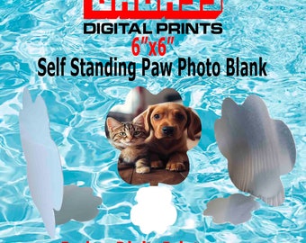 5 Pack - 6x6 Aluminum Self Standing Paw Sublimation Photo Blank