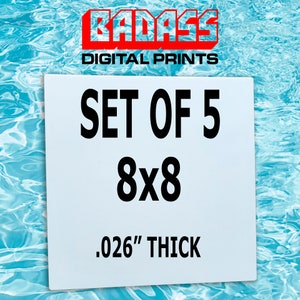 8&quot;x8&quot; Aluminum Sublimation Photography Blanks 3mm Round Corners - 5 Pcs