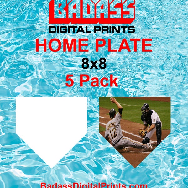 5 Pack 8x8" Aluminum Home Plate Sublimation Blank