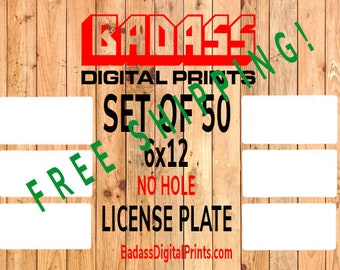 50 Pack 6"x 12" Aluminum Sublimation License Plate Blanks - NO HOLES