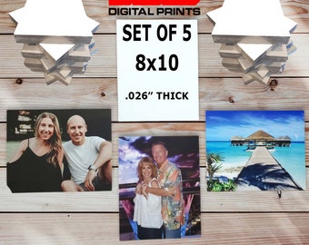 8"x10" Aluminum Sublimation Photography Blanks - 5 Pcs