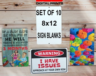 8"x12" Aluminum Sublimation Sign & Photography Blanks -10 Pcs