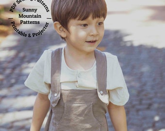 Harem overall dungaree PDF sewing pattern for baby and children: Projector,A0, Letter sized patterns- Hill