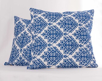 Bespoke Hand embroidered square Cushion Cover 40cm x 40cm, Fes hand embroidered in Morocco - Fair trade