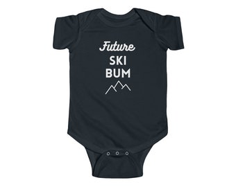 Future Ski Bum Body pour bébé | Combinaison de ski | Cadeau de ski de montagne | Annonce de grossesse