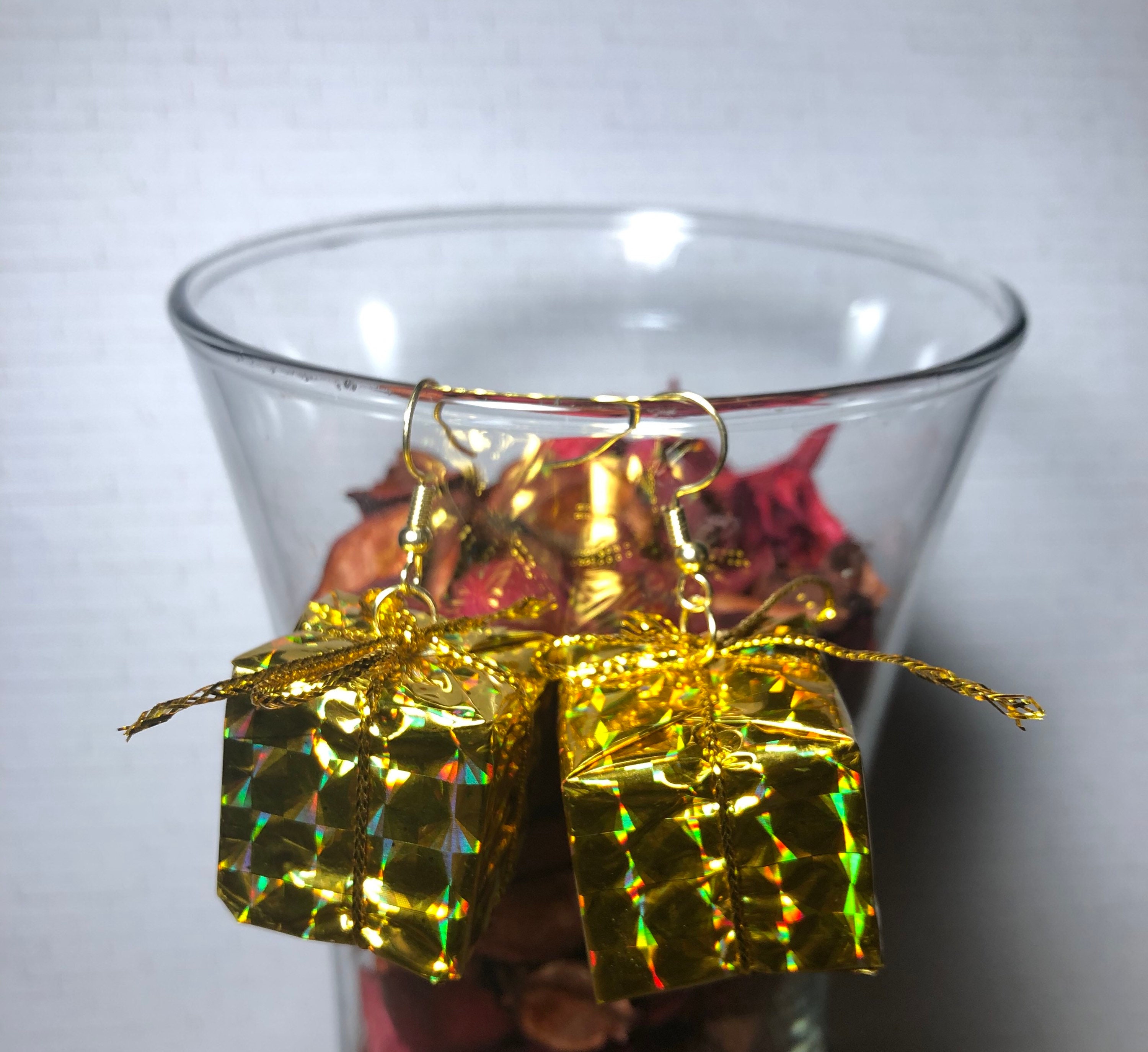 Wrapped Christmas Present Earrings Etsy