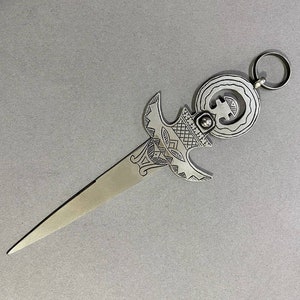 Joyería de Níger, Vintage Tuareg 925 Plata Grabado Carta Abridor,