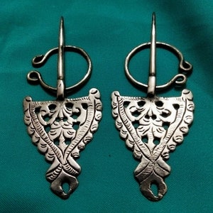 Pair of fibula, jewelry North Africa - Algerian fibula - Kabyle fibula, Berber jewelry, Berber brooch, antique fibula, mozabite fibula.