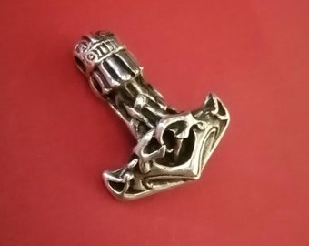 Thor's hammer, sterling silver. Viking jewelry, amulet, talisman pendant, Mjölnir.