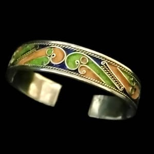 Berber -Berber silver bracelet 925 enamelled / Berber jewelry / Boho bracelet / Kabyle bracelet / Berber ethnic / tuareg / tribal