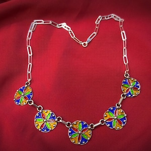 Berber necklace in enameled sterling silver, Kabyle necklace, Berber jewelry, ethnic necklace, Moroccan jewelry, Kabyle jewelry, tribal, boho.