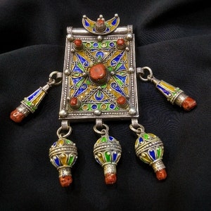Kabyle - Large old Algerian Talisman, Great Kabyle region / Kabyle jewelry / Berber / tribal / 925 sterling silver / Kabyle herz.