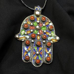 Kabyliska - gammal algerisk khamsa, Storkabylien-regionen / Kabyliska smycken / Berber / tribal / 925 sterlingsilver / hamsa / vintage khamsa