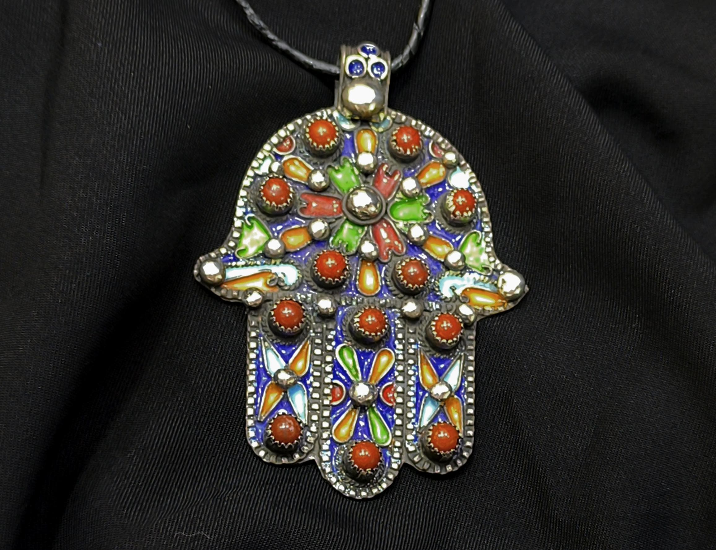 Broche Pendentif Vintage Argent Massif 835 - Style Tribal Années 70, Occasion Authentique