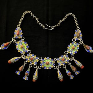 Kabyle - Old necklace from Algeria, from the region of Grande Kabyle, Kabyle jewelry, Berber jewelry, antique Berber necklace, tribal necklace