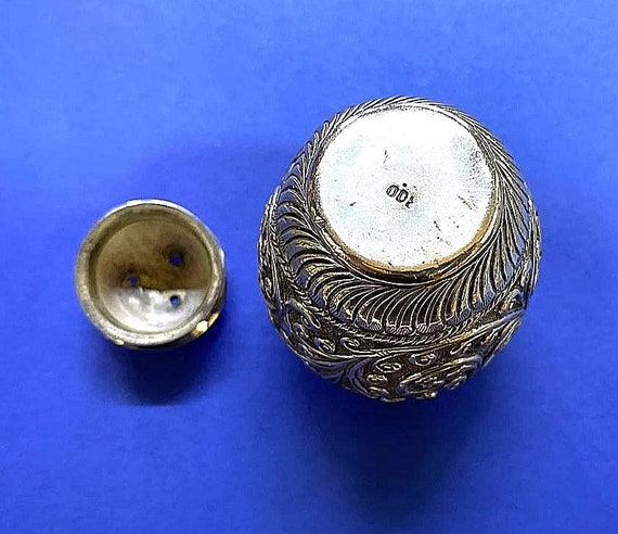antique silver salt or pepper shaker is handmade,… - image 4