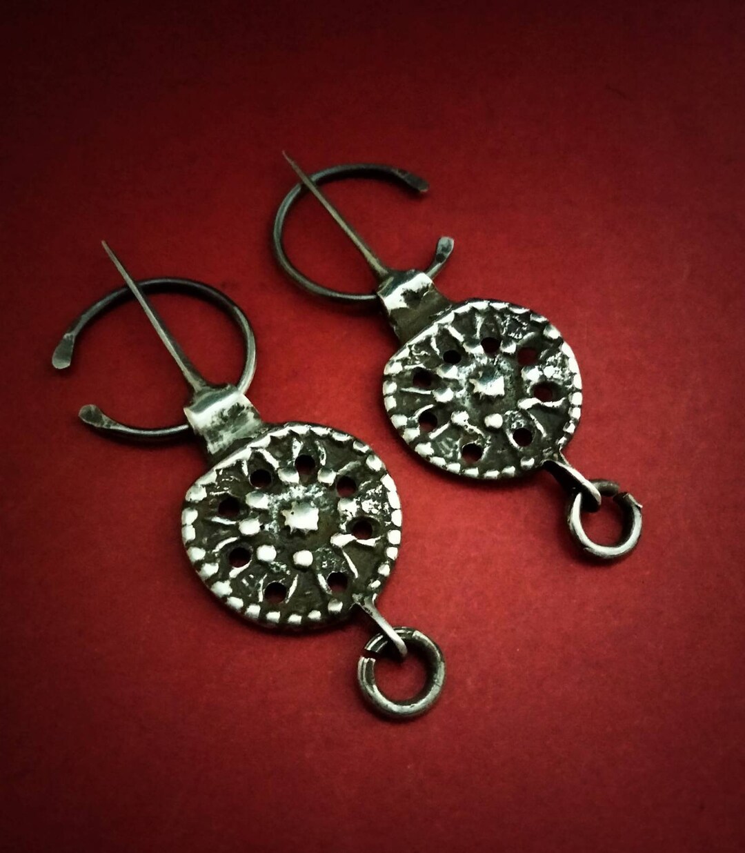 Boucles D'oreilles Clips Argent Filigrane Berbère/kabyle - Années 1940-50 - Occasion