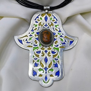 Kabyle - old Algerian khamsa, greater Kabyle region / Kabyle jewelry / Berber / tribal / sterling silver 925 / hamsa / vintage khamsa