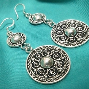 Berber earring in Sterling Silver, handmade, Berber jewelry, berber earring, Tuareg jewelry, tribal, Kabyle, Ethnic.