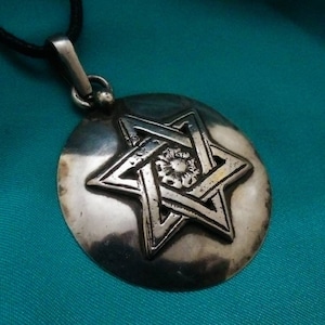 Star of David - vintage Jewish amulet, old Star of David, Jewish jewelry, Berber jewelry, protection pendant, Jewish silver amulet.