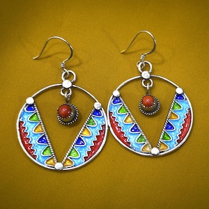 Kabyle - Magnificent Pair of Berber Earrings in 925 Sterling Silver / Kabyle Jewelry / Tribal / Ethnic Earrings, Boho
