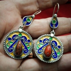 Kabyle - beautiful pair of Berber earrings in sterling silver 925 / Kabyle / tribal jewelry / ethnic earrings, boho
