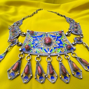 Kabyle - Old necklace from Algeria, from the region of Grande Kabyle, Kabyle jewelry, Berber jewelry, antique Berber necklace, tribal necklace