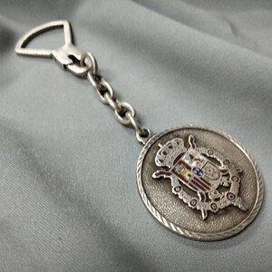 Vintage keychain - juan carlos keychain - sterling silver key ring - old keychain from Spain.