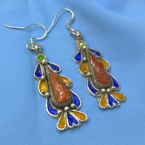 Kabyle - beautiful pair of Berber earrings in 925 sterling silver / Kabyle jewelry / tribal / ethnic earrings, boho