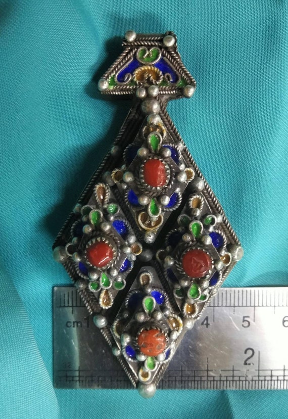 Plastron Pectoral Berbère Marocain Ethnique - Argenté - Métal - Bijou Traditionnel
