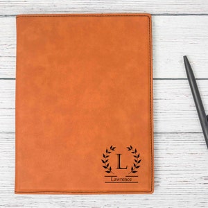 Custom Leather Portfolio, Personalized Leather Portfolio, Portfolio with Refillable Notepad, Custom Leatherette Portfolio,Business Portfolio