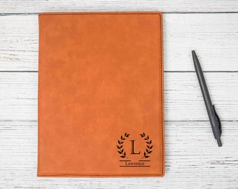 Custom Leather Portfolio, Personalized Leather Portfolio, Portfolio with Refillable Notepad, Custom Leatherette Portfolio,Business Portfolio