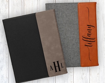 Custom Portfolio, Custom Notepad, Personalized Portfolio, Engraved Portfolio, Leatherette Portfolio, Graduation Gifts, *02