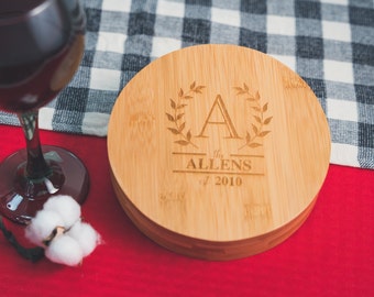 Engraved Bamboo Wine Tool Set: Personalized Wine Lover Gift