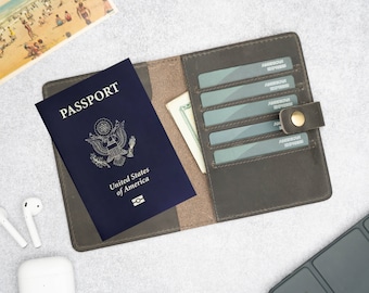 Personalized Passport Holder, Passport Case, Personalized Passport Cover, Passport Wallet, Leather Passport Holder, Travel Gift, *19