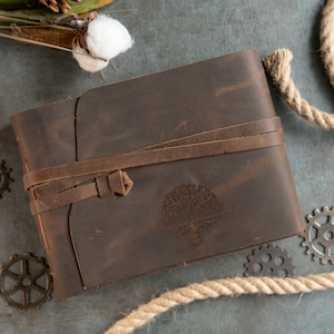 Álbum de fotos, Álbum de recortes de cuero, Álbum de cuero genuino, Álbum de cuero personalizado, Libro de invitados de boda, Álbum vintage, Regalo de aniversario